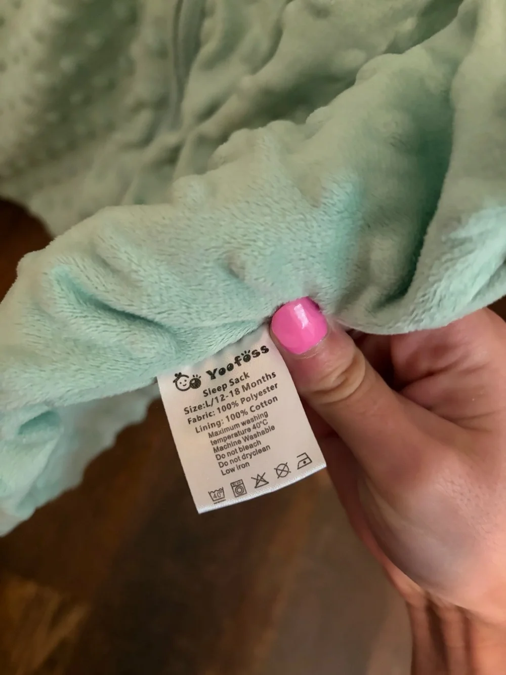 Yoofoss Mint Green Bubble Fleece Baby Sleep Sack (12-18 Months) Toddler